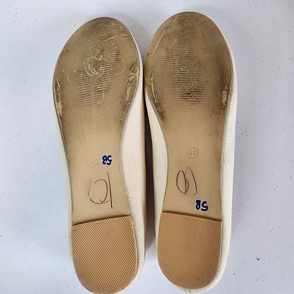 Cat Face Shoes Flats Womens 9.5 Kitten Embroidered Hot Polka Dot Cream Orange - Picture 9 of 10